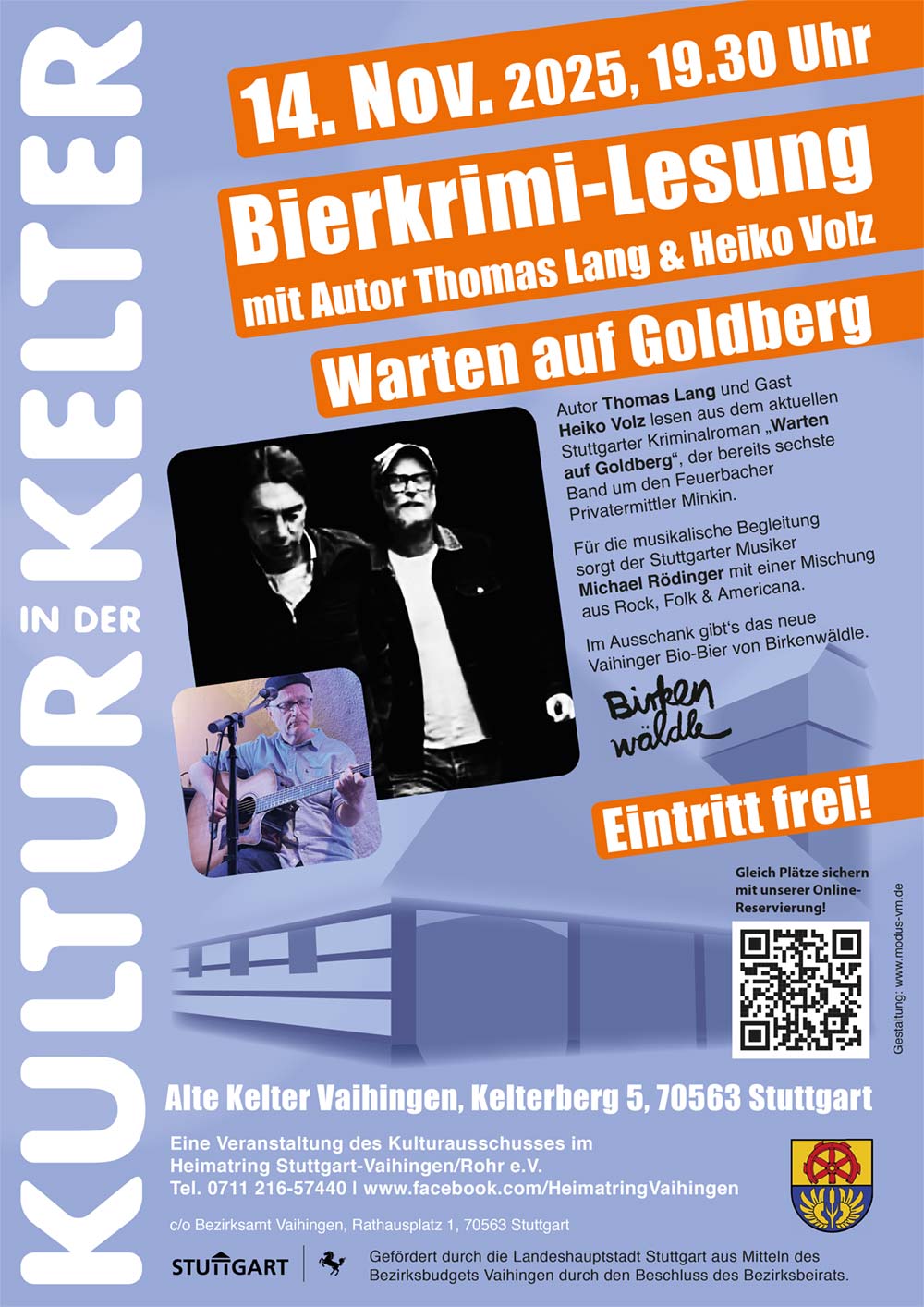 Beitrag Veranstaltung Kultur in der Kelter Bierkrimi-Lesung mit Thomas Lang am 14.11.25