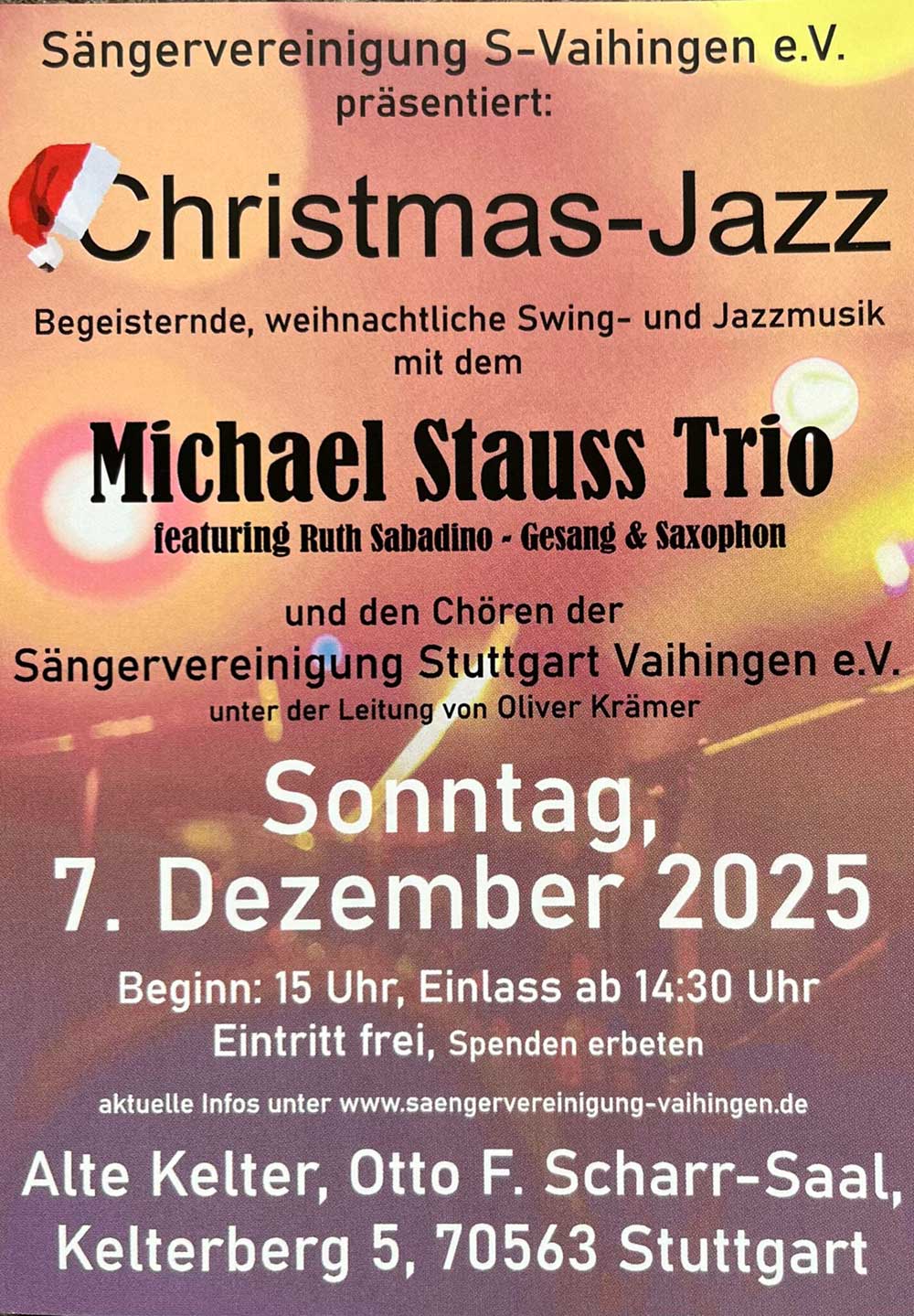 Christmas Jazz – Sängervereiniung Stuttgart-Vaihingen