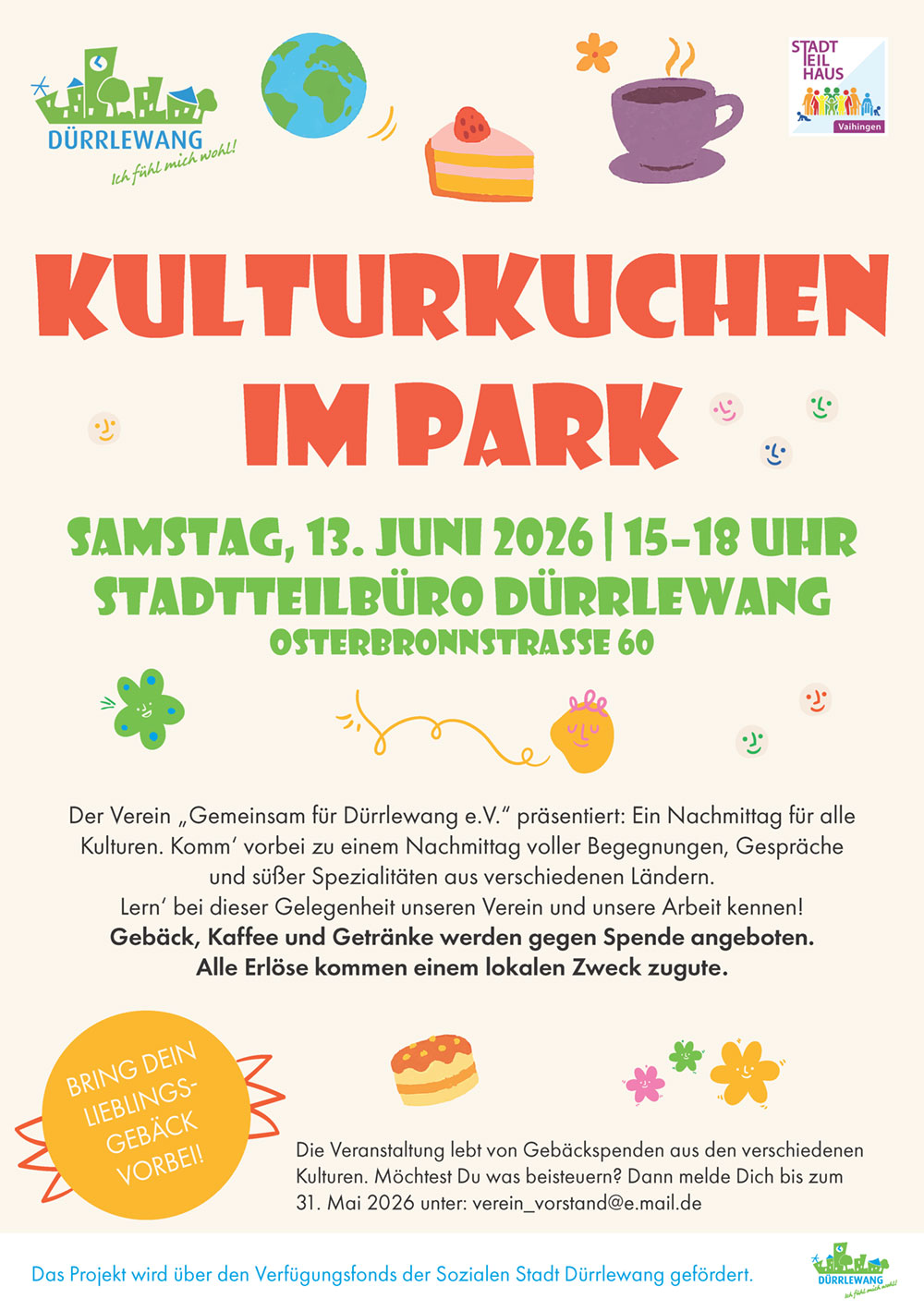Plakat KulturKuchen im Park Stuttgart-Dürrlewang