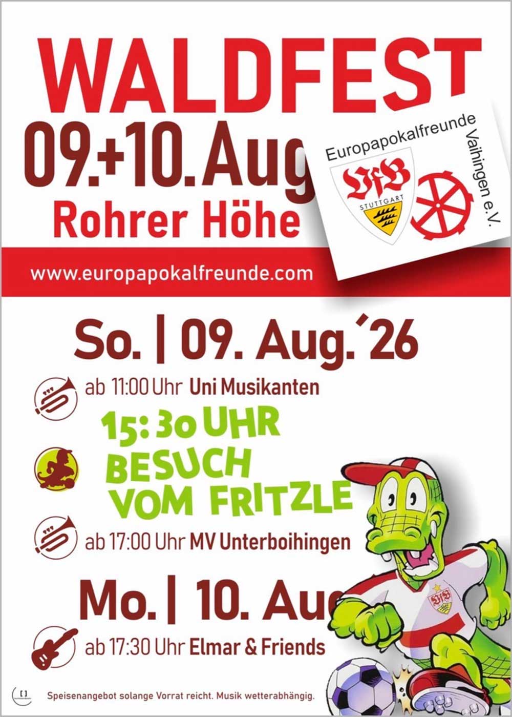 Waldfest-Rohr-Europapokalfreunde-2026_Plakat Bild Rohrer Waldfest der Europapokalfreunde Vaihingen